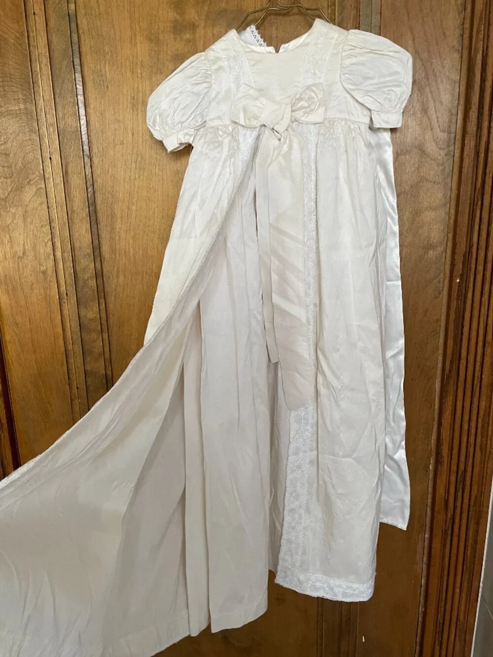 VTG 100% Pure Silk Ivory Christening Baptism Religious Orthodox Gown